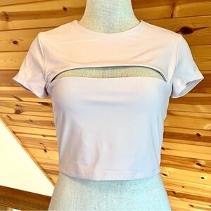 Susana Monaco Light Lavender Cutout Crop Top